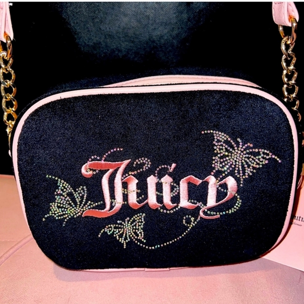 Juicy Couture Black Butterfly Embellished Women's Bag